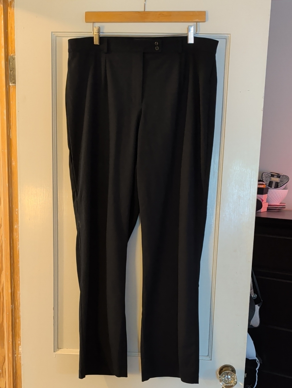 Tribal Black Women's Dress Pants with Slight Pleat, Sz 16W